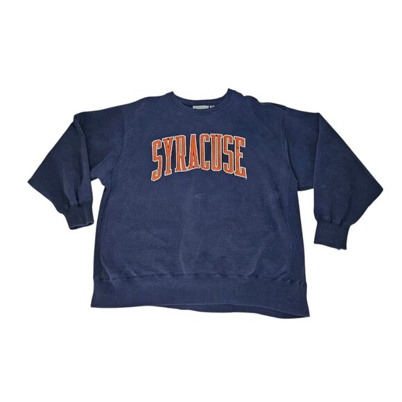 VTG 90s Syracuse University Reverse Weave Crewneck Sweatshirt Size XXXL 3XL Blue - Picture 1 of 13